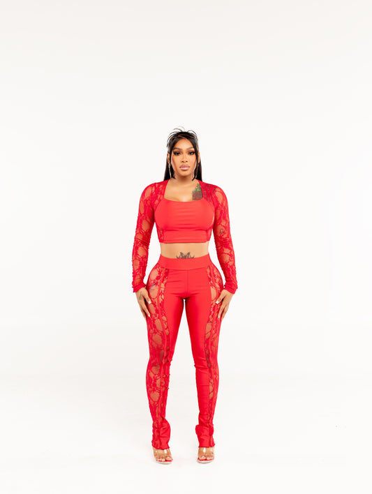 Love Me Lace Set Red